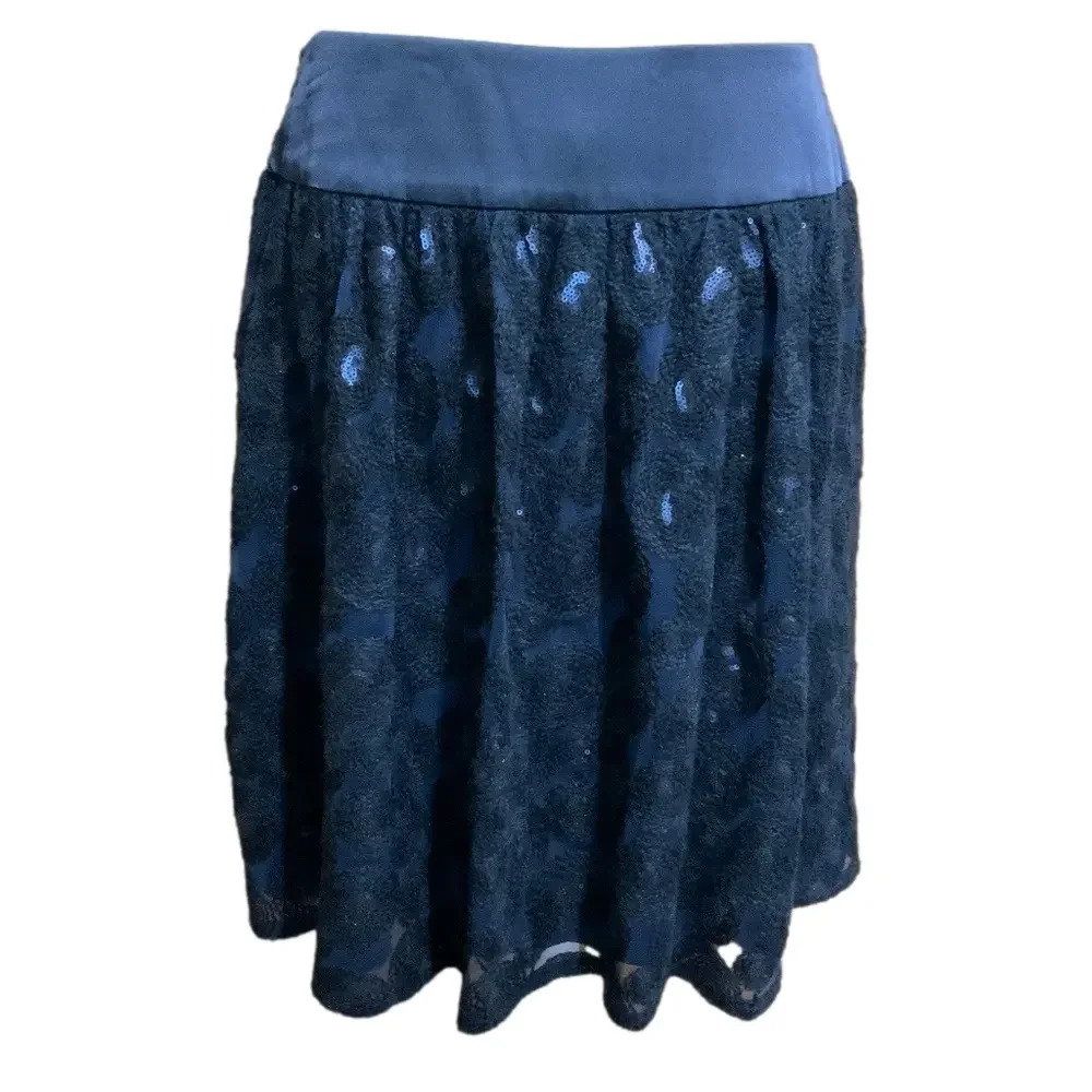 W by Worth Silk and Lace Fit & Flare Skirt NWT